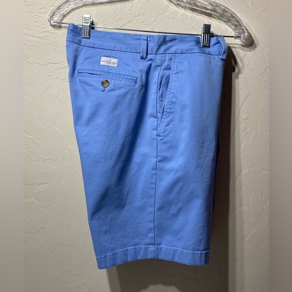Vineyard Vines Shorts Sz 32 Mens Flat Front Blue 2% Stretch